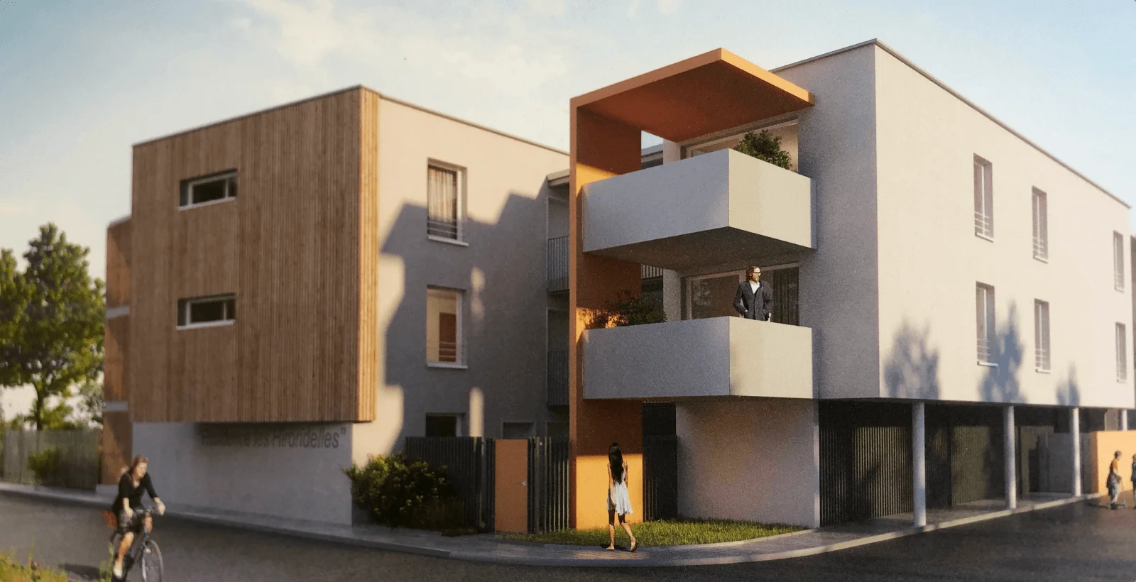 Façade d'entrée des logements sociaux